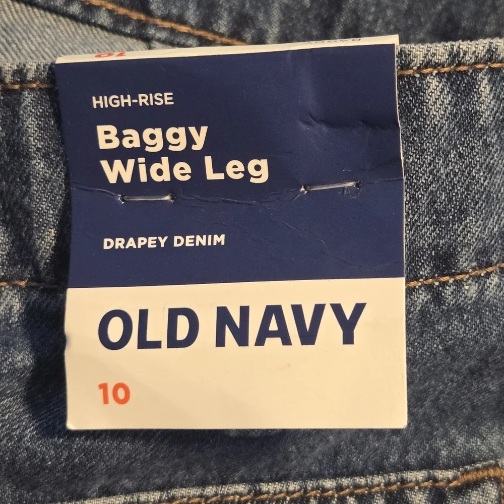 Old Navy Womens High Waisted Baggy Wide Leg Denim Jeans Size 10 - Picture 11 of 12